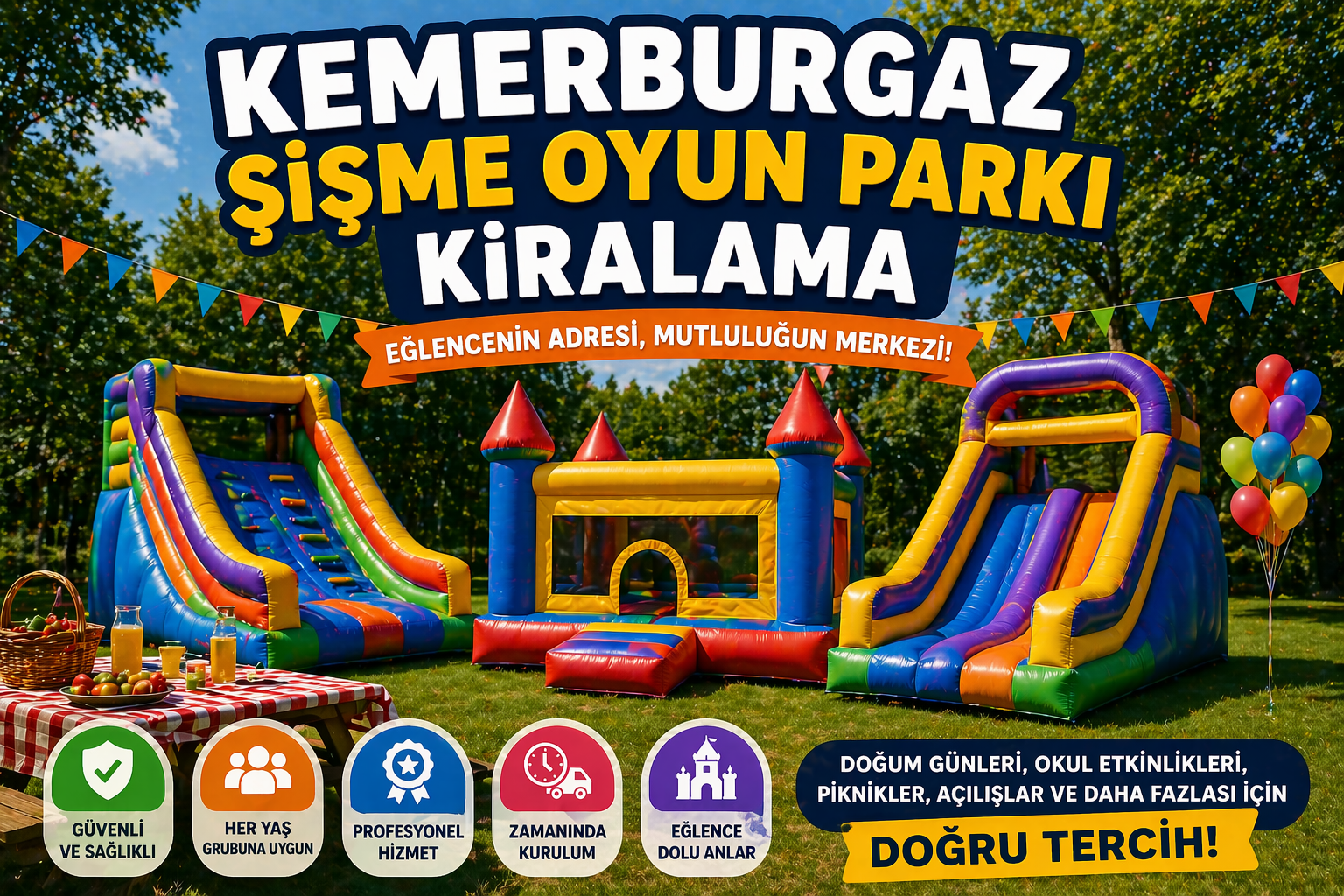 Kemerburgaz Şişme Oyun Parkı Kiralama Fiyatları