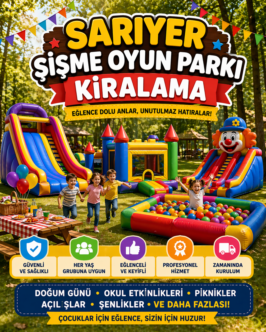 Sarıyer Şişme Oyun Parkı Kiralama
